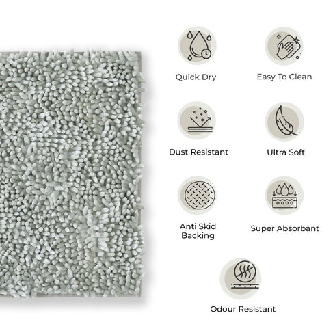 Glaze Silver Bathmat (Pack of 2)