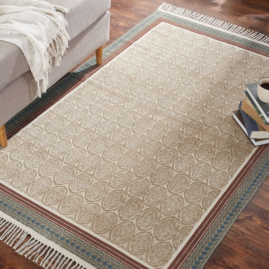 Spheres Beige Dhurrie