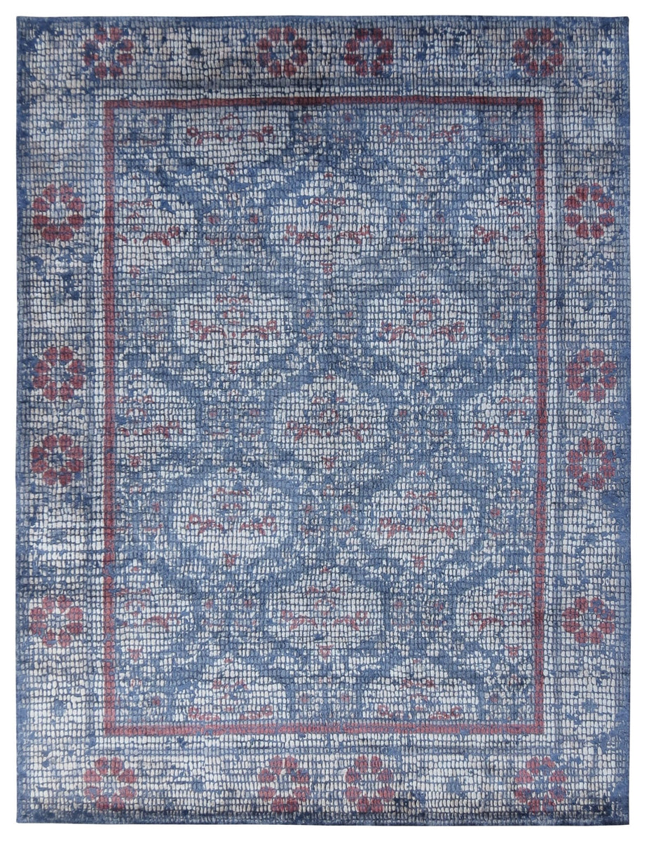 Buy Mosaic Crimson Azure Rug | Order Online | Villedomo
